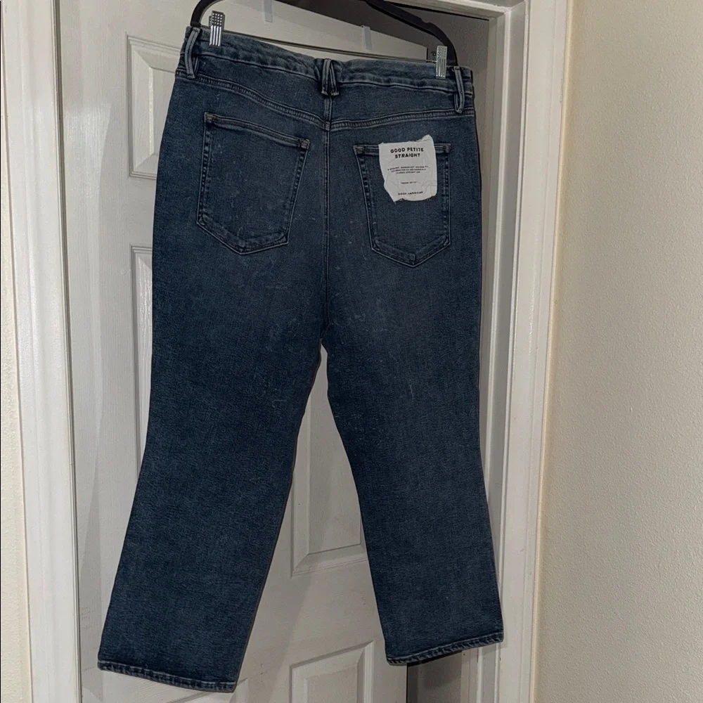 Good American Dark Blue Straight Leg Jeans - Picture 1 of 5